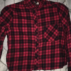 flannel crop top